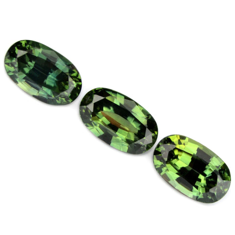 1.25ct Certified Natural Green Sapphire Matching Set