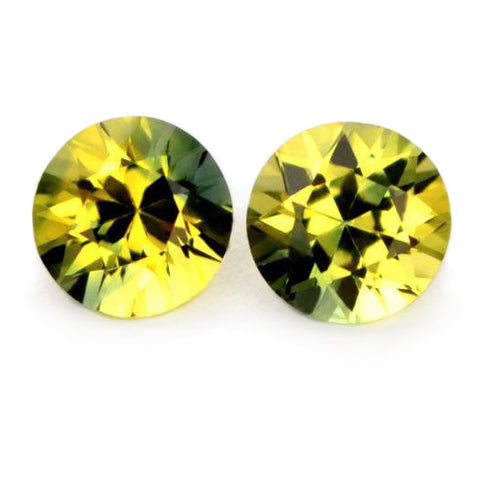 0.66 ct Certified Natural Bicolor Sapphire Pair