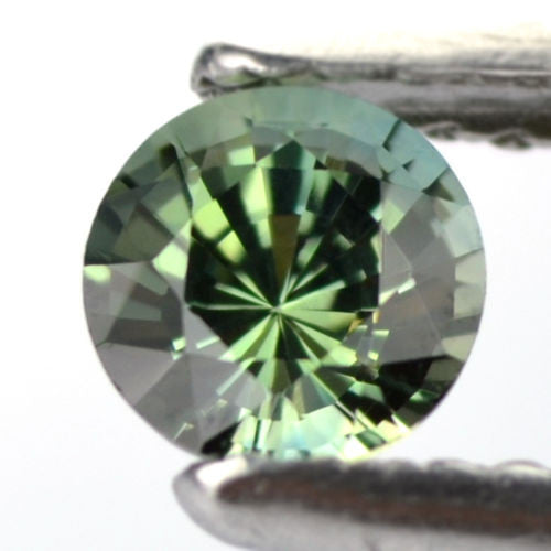 Certified 4.66mm Round Natural Bluish Green Sapphire 0.56ct Internally Flawless Madagascar Gem - sapphirebazaar - 1