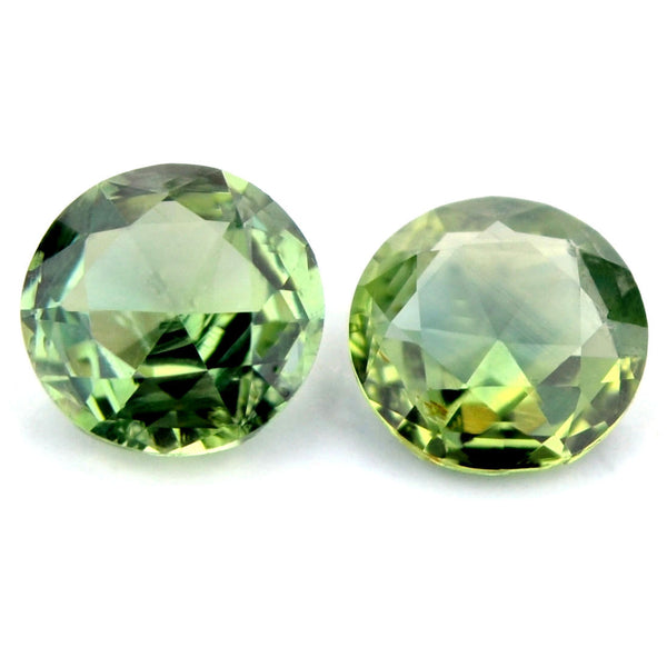 1.16 ct  Certified Natural Green Sapphire Pair