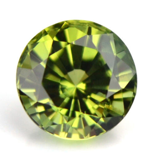 Certified Natural 4.70mm Round Sapphire 0.63ct Yellowish Green Vvs Clarity Madagascar Gem - sapphirebazaar - 1