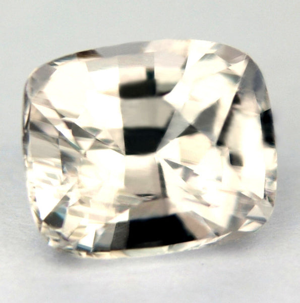 Certified Natural 0.90ct Ceylon White Sapphire Cushion Cut vvs Clarity Sri Lanka Gem - sapphirebazaar - 1