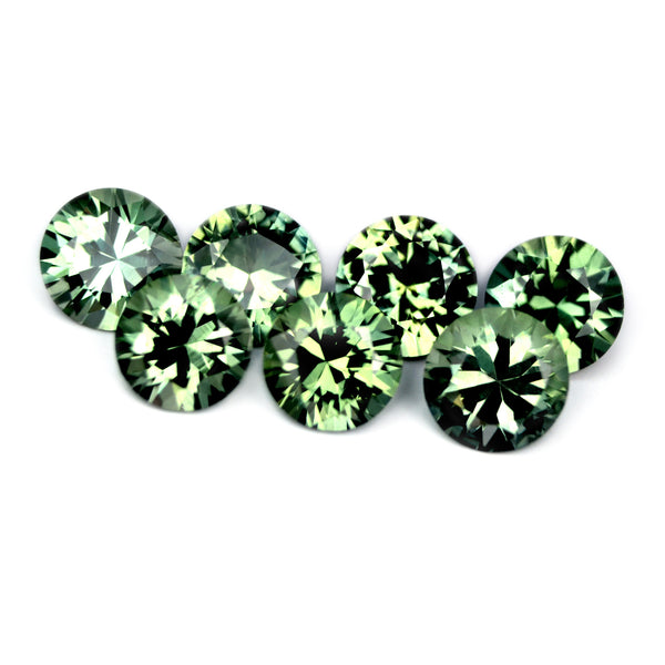 Certified Natural Matching Round Green Sapphires - sapphirebazaar - 1