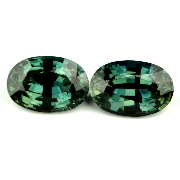 Certified Natural Teal Sapphire Pair - sapphirebazaar - 1