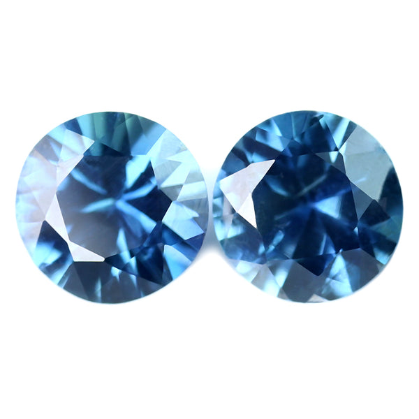 0.42ct Certified Natural Teal Sapphire Matching Pair