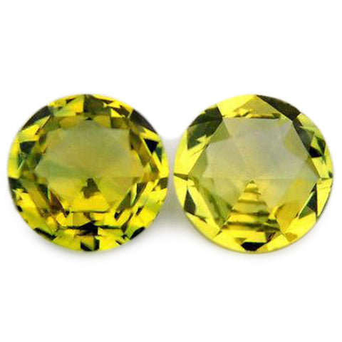 0.61ct Certified Natural Yellow Sapphire Matching Pair