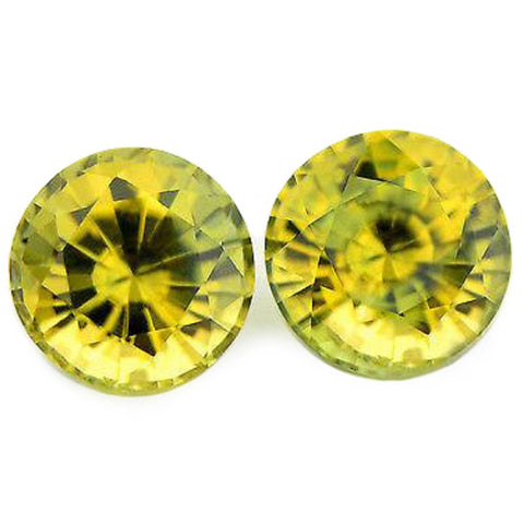 1.32ct Certified Natural Yellow Sapphire Matching Pair