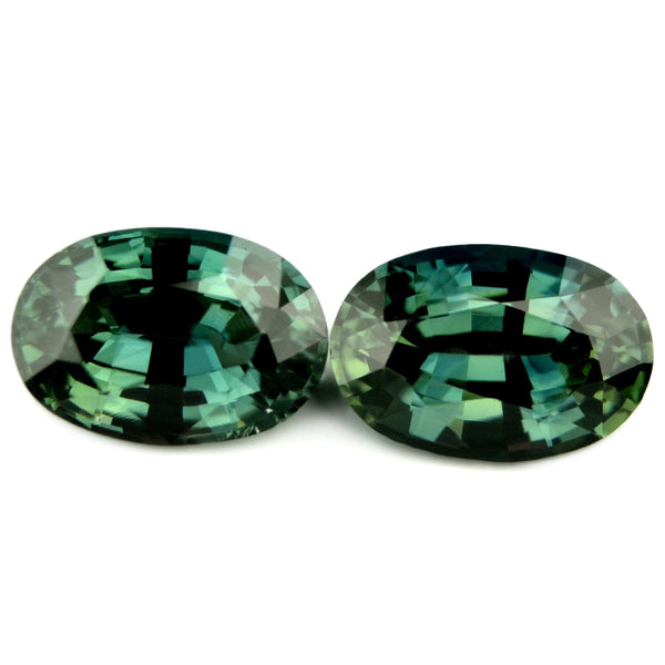 1.65ct Certified Natural Teal Sapphire Matching Pair