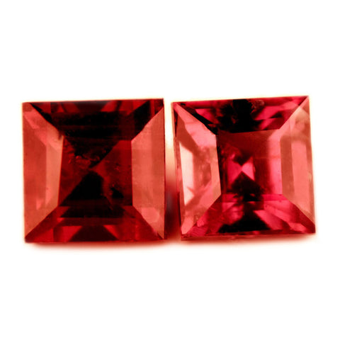 1.43ct Certified Natural Red Ruby Matching Pair