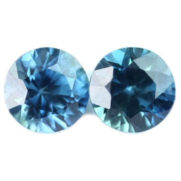 0.43ct Certified Natural Teal Sapphire Matching Pair