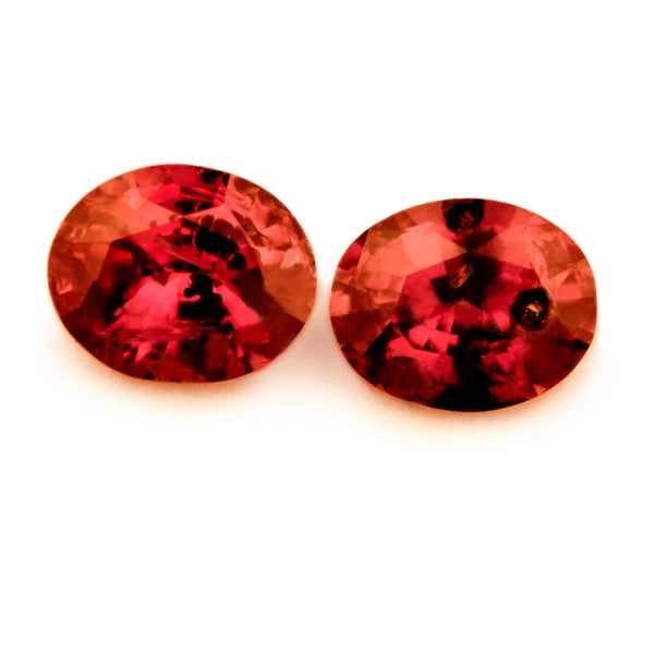 Certified Natural 0.34ct Matching Untreated Ruby Pair, Oval Cut - sapphirebazaar - 1