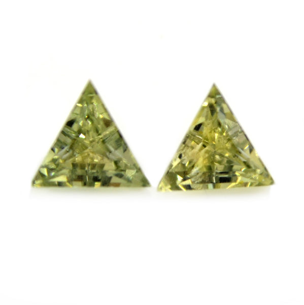 0.52ct Certified Natural Green Sapphire Pair