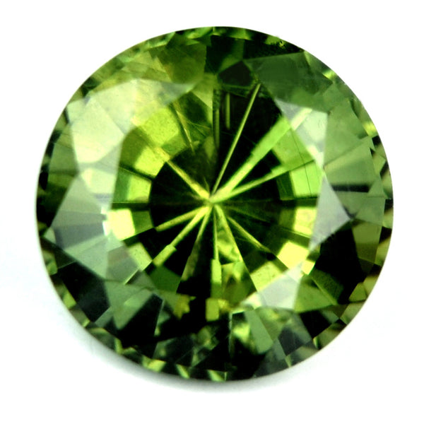 Certified Natural 1.92ct Green Round Sapphire 6.9mm - sapphirebazaar - 1