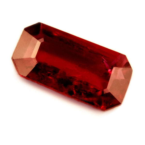 Certified Natural 0.58ct Unheated + Untreated Ruby, Emerald Cut - sapphirebazaar - 1