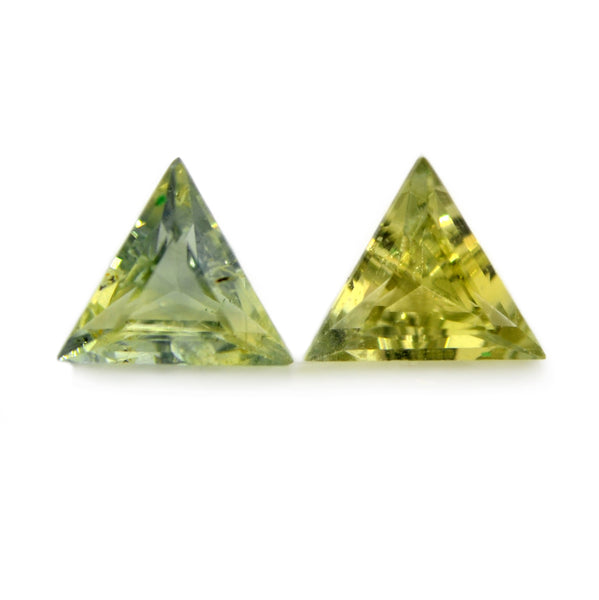 0.76ct Certified Natural Green Sapphire Pair