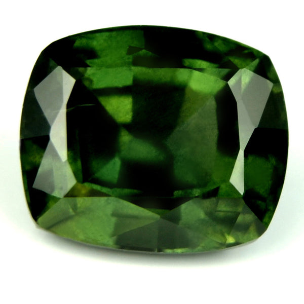 Certified Natural 1.45ct Green Cushion Sapphire - sapphirebazaar - 1