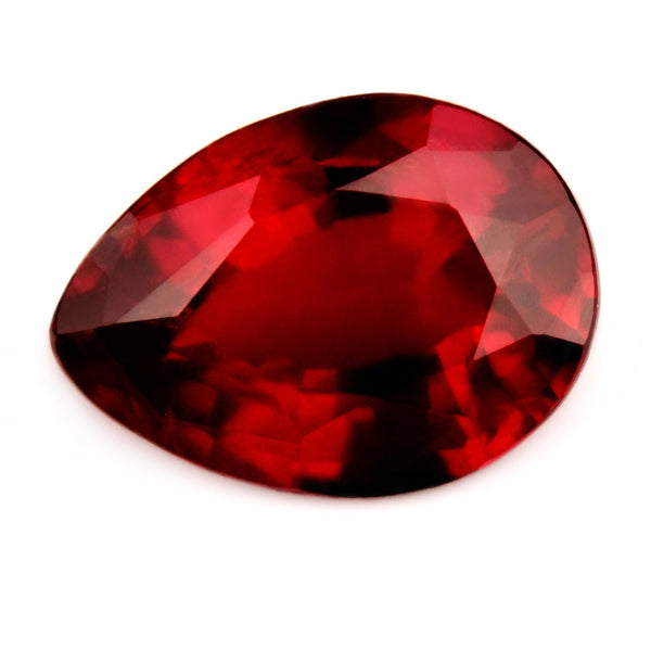 Certified Natural 1.05ct Unheated Vivid Royal Red Ruby, Pear Cut - sapphirebazaar - 1