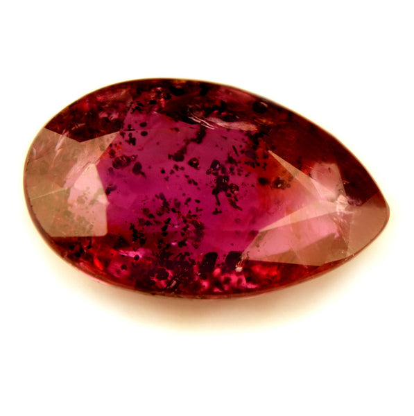 Certified Natural "2.16ct" Untreated + Unheated Ruby, Pear Cut - sapphirebazaar - 1