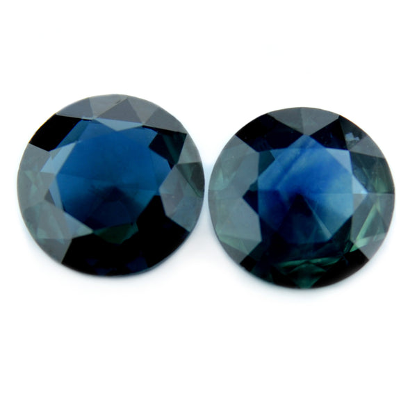 0.71 ct Certified Natural Teal Sapphire Pair