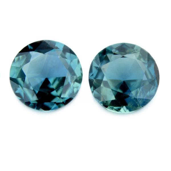 1.15 ct Certified Natural Teal Sapphire Pair