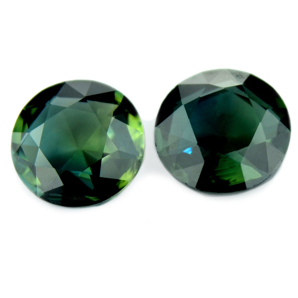 0.88 ct Certified Natural Teal Sapphire Pair