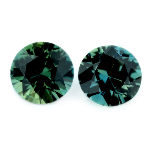 0.82 ct Certified Natural Teal Sapphire Pair