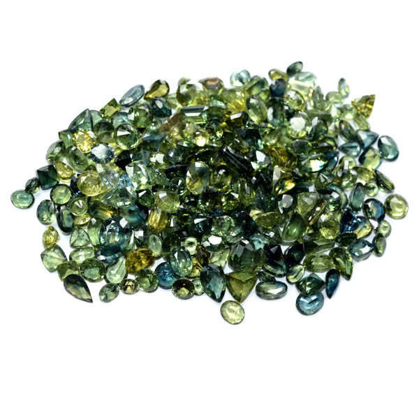 200ct Certified Natural Green Sapphire Parcel