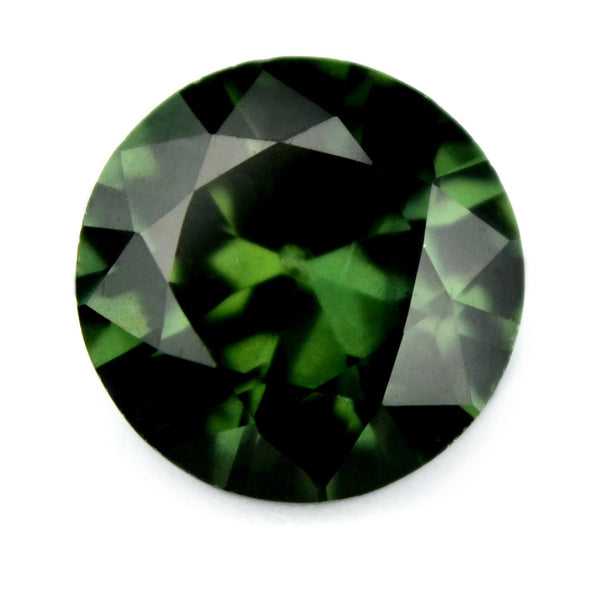 Certified Natural 5.6mm Green Sapphire, 0.76ct Brilliant Cut - sapphirebazaar - 1