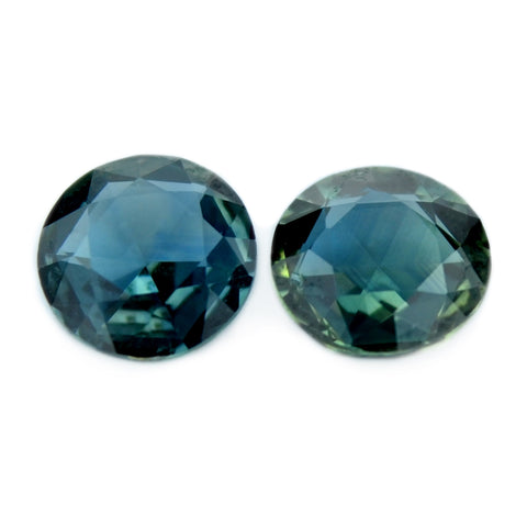 0.56 ct Certified Natural Teal Sapphire Pair