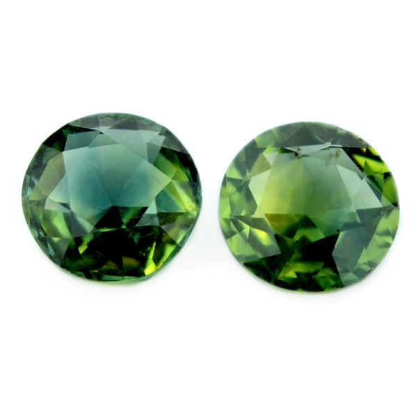 0.92 ct Certified Natural Green Sapphire Pair