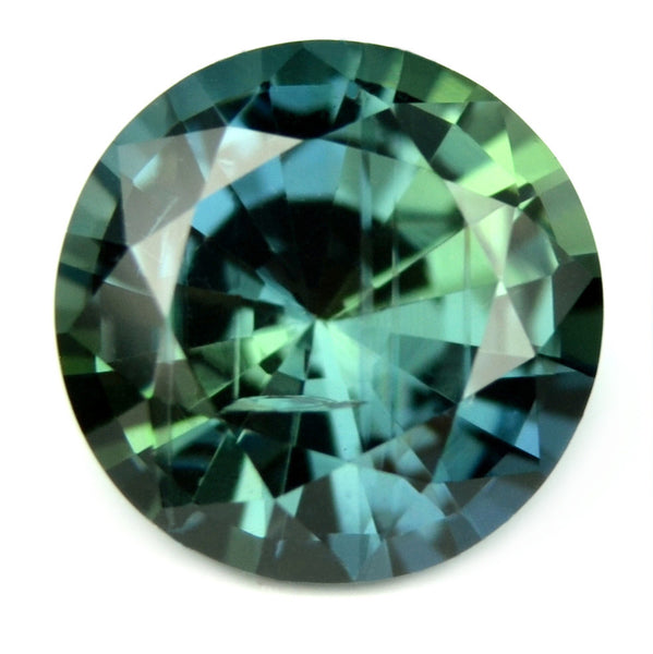 Certified Natural Unheated 0.91ct Greenish Blue Sapphire 5.9mm - sapphirebazaar - 1