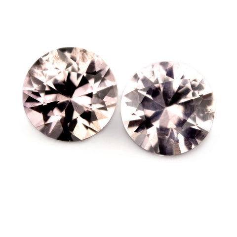 4.56 mm Certified Natural White Sapphire Pair - sapphirebazaar - 1