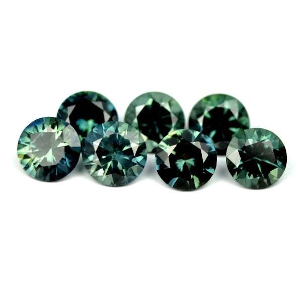 5 mm Certified Natural Teal Sapphire Set - sapphirebazaar - 1