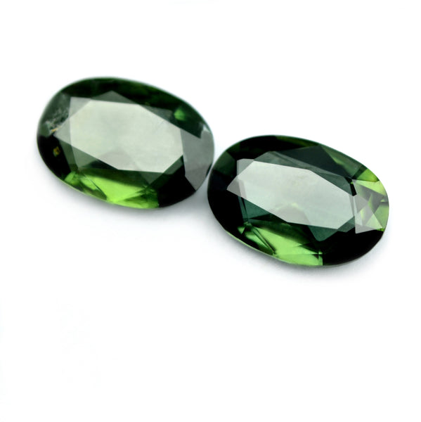 Certified Natural Green Sapphire Pair - sapphirebazaar - 1