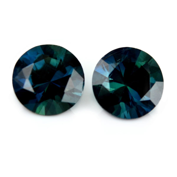1.19ct Certified Natural Teal Sapphire Pair