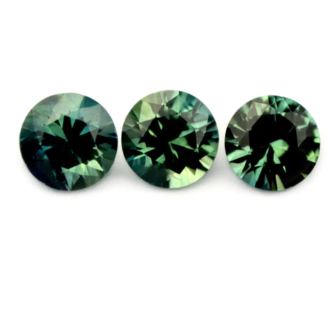 Certified Natural 1.13ct Matching Teal Sapphires, Brilliant Cut - sapphirebazaar - 1
