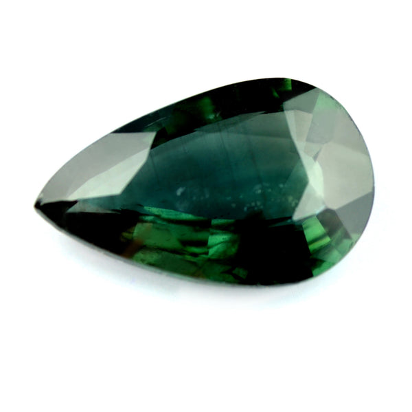 Certified Natural 2.04ct Green Unheated Sapphire, Pear Cut - sapphirebazaar - 1