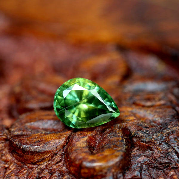 1.11ct Certified Natural Green Sapphire