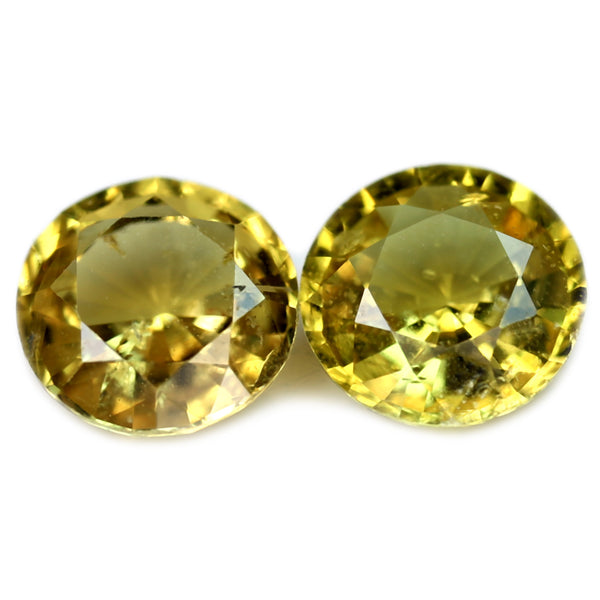 0.85ct Certified Natural Yellow Sapphire Matching Pair