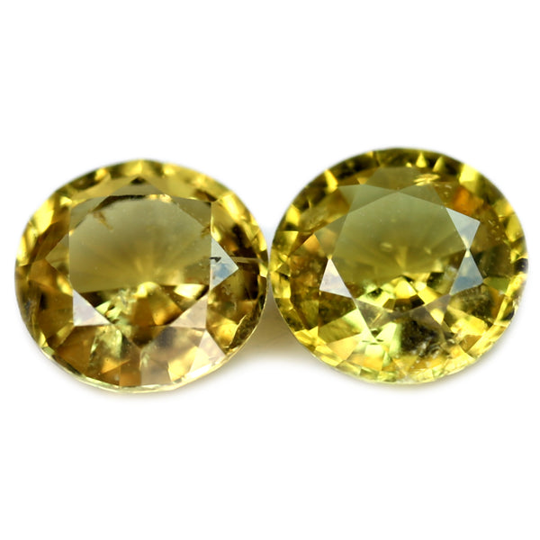 0.85ct Certified Natural Champagne Sapphire Matching Pair
