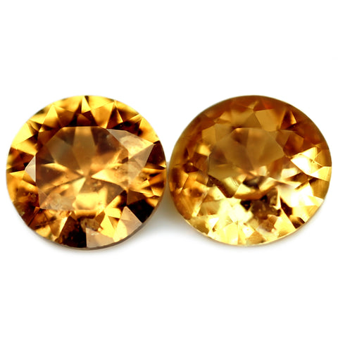 3.60mm Certified Natural Orange Sapphire Matching Pair
