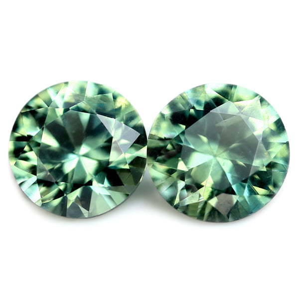 0.51ct Certified Natural Teal Sapphire Matching Pair
