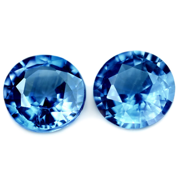 0.56ct Certified Natural Blue Sapphire Matching Pair