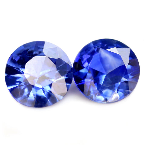 3.63mm Certified Natural Blue Sapphire Matching Pair