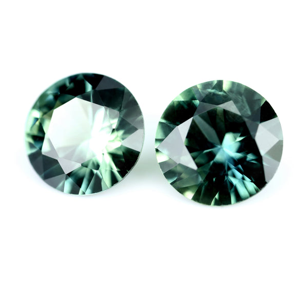 0.91ct Certified Natural Teal Sapphire Pair