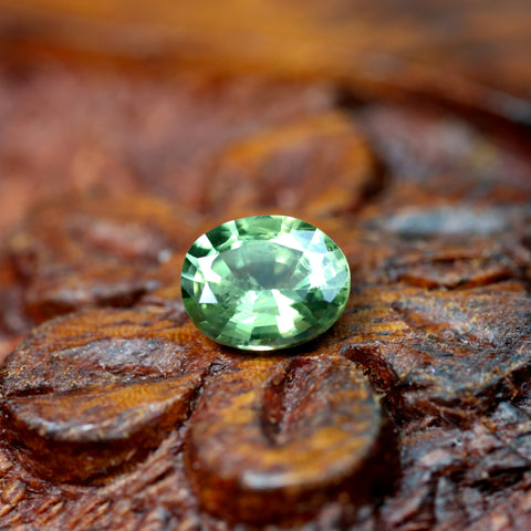 0.61ct Certified Natural Green Sapphire
