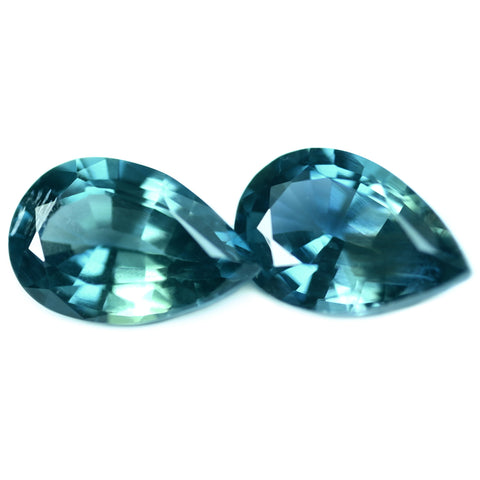 1.00ct Certified Natural Teal Sapphire Matching Pair
