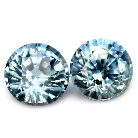 0.68ct Certified Natural Teal Sapphire Matching Pair