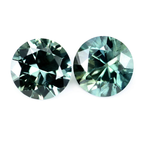 0.66ct Certified Natural Teal Sappphire Pair