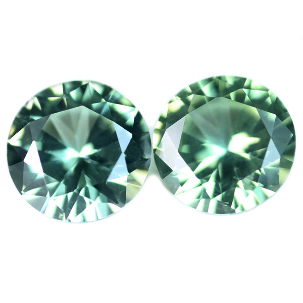 0.89ct Certified Natural Green Sapphire Pair